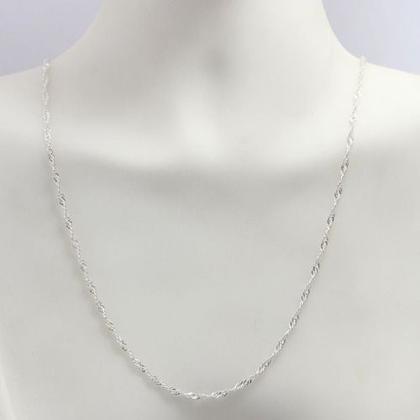 Imagem de Corrente Cordão Colar Singapura Em Prata 925 Italiana 45 Cm