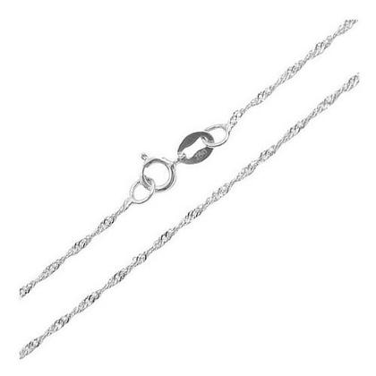 Imagem de Corrente Cordão Colar Singapura Em Prata 925 Italiana 45 Cm