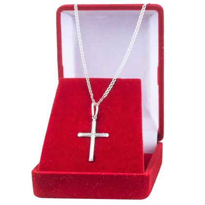 Imagem de Corrente Cordão De Prata Masculino 925 Colar Piastrine 60cm Com Crucifixo