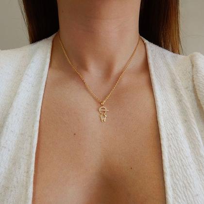 Imagem de Corrente Cordão Feminino Com Pingente Menino Filho Zircônias Ouro 18k