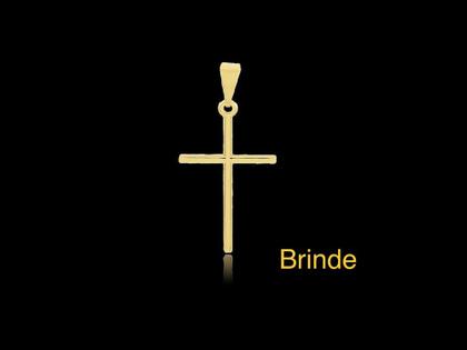 Imagem de Corrente Cordão Masculino Banhado A Ouro 18k Pingente Cruz Palito 