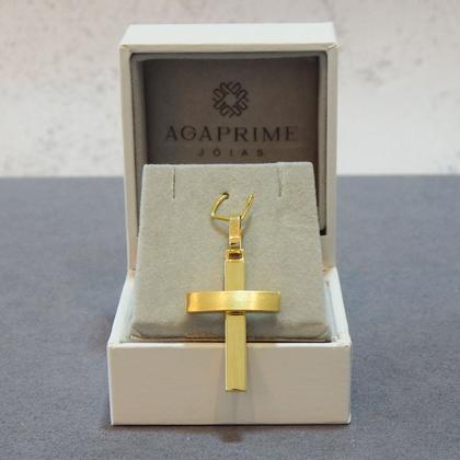 Imagem de Corrente Cordão Masculino Diamantado Com Pingente Cruz Ouro 18k