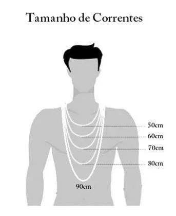 Imagem de Corrente Cordão Masculino Ouro 18k Cadeado 60cm 2,80mm