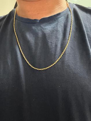 Imagem de Corrente Cordão Ouro 18k Masculina Reforçada Elo Duplo 70cm