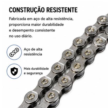 Imagem de Corrente de Bicicleta TEC 9 Velocidades 116 Elos com Power Link Index  MTB Speed Alta Durabilidade para Ciclismo