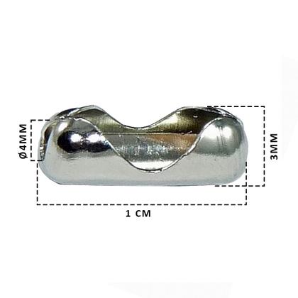 Imagem de corrente de bolinha 2mm prata 50 metros com fecho canoa