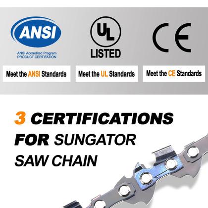 Imagem de Corrente de motosserra SUNGATOR SG-S33 8 polegadas 3/8 LP 0,050 polegadas 33DL