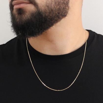 Imagem de Corrente de Ouro 18k Masculina Piastrine 60cm diamantada