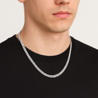 Imagem de Corrente De Prata 925 Grumet Dupla Masculina 60cm