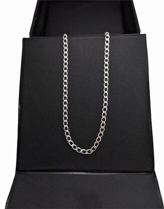 Imagem de Corrente de Prata 925 masculina modelo groumet 60cm colar cordão