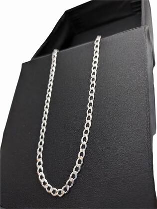Imagem de Corrente de Prata 925 masculina modelo groumet 60cm colar cordão