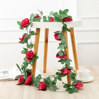 Imagem de Corrente De Rosas Flores Artificiais Decorativas 2 Metros 