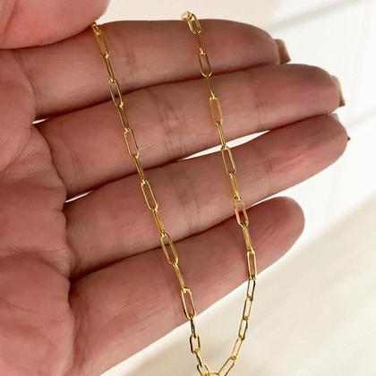 Imagem de Corrente Elos Delicados Unissex 2mm Banhado a Ouro 18k