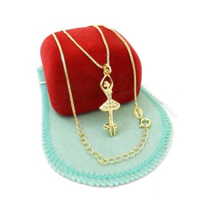 Imagem de Corrente Feminina 40/45cm 1mm Bailarina Folheado Ouro 18k CR886