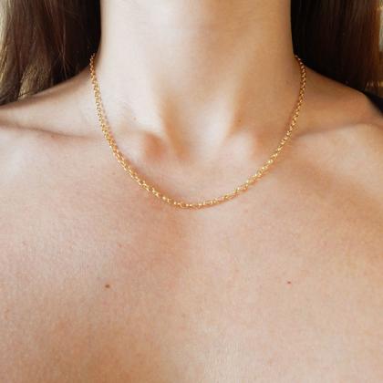 Imagem de Corrente Feminina Portuguesa Oval Em Ouro 18k 40 cm