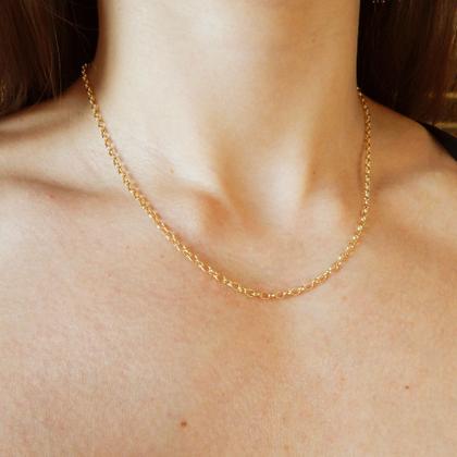 Imagem de Corrente Feminina Portuguesa Oval Em Ouro 18k 40 cm