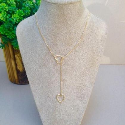 Imagem de Corrente Gravatinha Folheado A Ouro Com Pingente De Coração