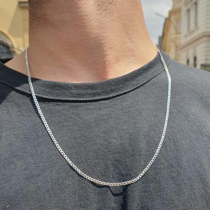 Imagem de Corrente Grumet 60cm - 2mm em Prata 925 Escama Peixe Italiana