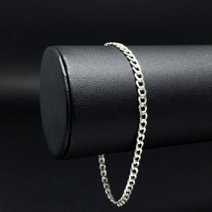 Imagem de Corrente Grumet Cordão 2mm Escama de Peixe E Pulseira Masculina 21cm Prata 925 Legitima Conjunto  70cm ou 60cm