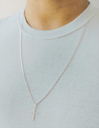 Imagem de Corrente Grumet Masculina 70cm Pingente Crucifixo Prata 925