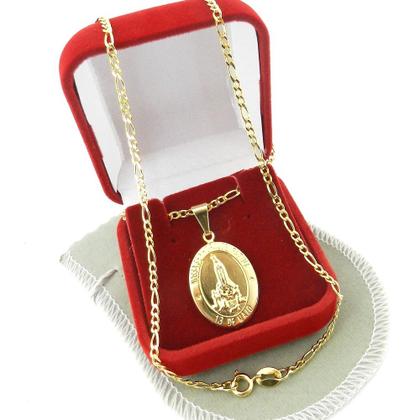 Imagem de Corrente Masculina 70cm 2mm N S Fatima Folheado Ouro 18k CR223