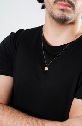 Imagem de Corrente Masculina Com Pingente São Bento Ouro Amarelo 18 Kl