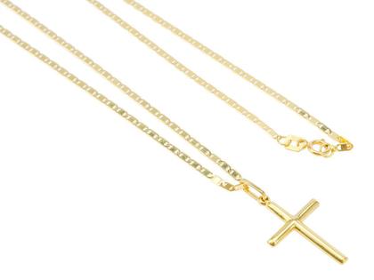 Imagem de Corrente Masculina Piastrine 70cm E Crucifixo Ouro 18k 750