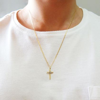 Imagem de Corrente Masculina Piastrine Com Pingente Cruz Ouro 18k 70 cm