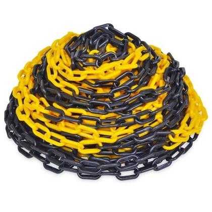 Imagem de Corrente Plástica, Preto e Amarelo Elo 37 x 20 x 5 mm com 10 Metros