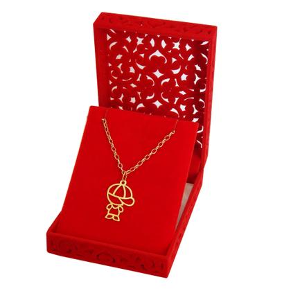 Imagem de Corrente Portuguesa Com Pingente Menino Filho Em Ouro 18k 40 cm