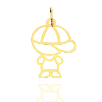 Imagem de Corrente Portuguesa Com Pingente Menino Filho Em Ouro 18k 40 cm