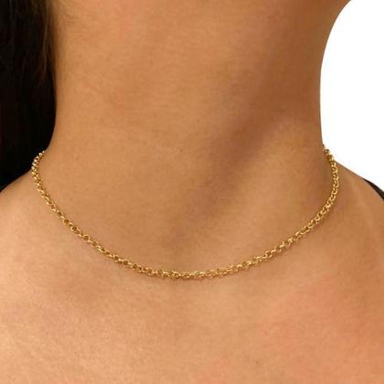 Imagem de Corrente Portuguesa Em Ouro 18k 40cm Elo Português Cordão Colar Gargantilha Feminina
