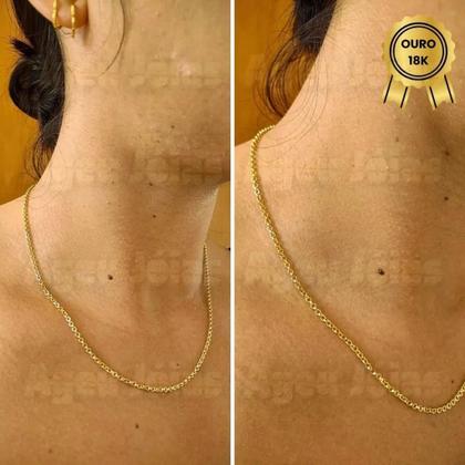 Imagem de Corrente Portuguesa Feminina Ouro 18k Colar Corrente Gargantilha Feminina