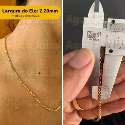 Imagem de Corrente Portuguesa Feminina Ouro 18k Colar Corrente Gargantilha Feminina