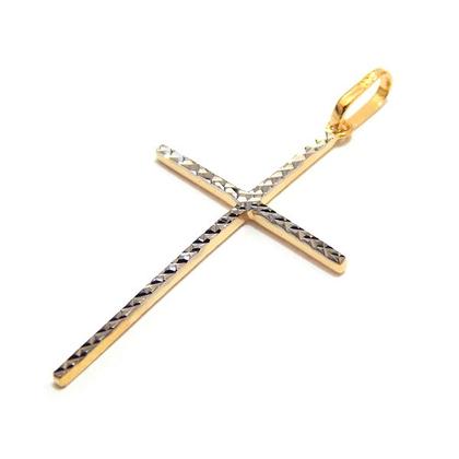 Imagem de Corrente Portuguesa + Pingente Cruz Palito Grande Ouro 18k