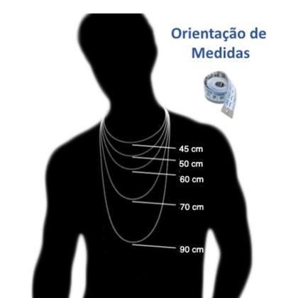 Imagem de Corrente Prata 925 Masculina Cordão Fina 2Mm 70Cm Legítima