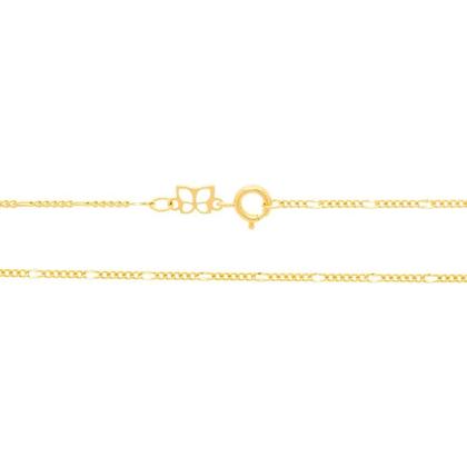 Imagem de Corrente Rommanel Fio Alternado Batido Fol Ouro 50 Cm 530071