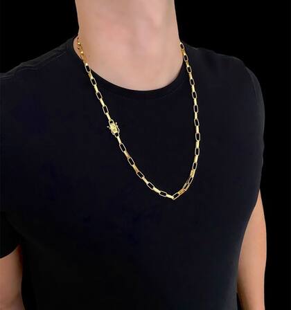 Imagem de Corrente Tijolinho 6mm - Banhado a ouro 18k