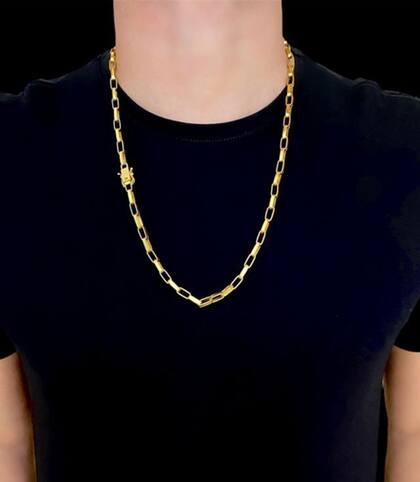 Imagem de Corrente Tijolinho 6mm - Banhado a ouro 18k