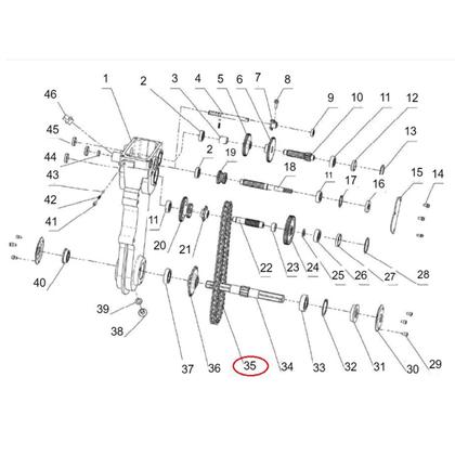 Imagem de Corrente Transmissão Tratorito Motocultivador BTTG 6.5 / BTTD 5.0 Branco 10600290