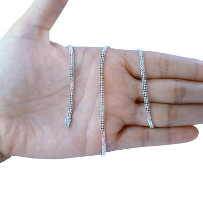 Imagem de Corrente Veneziana 2 Fios 40cm Prata 925 Feminina Legítima