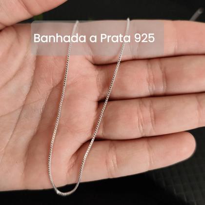 Imagem de  Corrente Veneziana Banhada Prata 70cm Sofisticação e Brilho