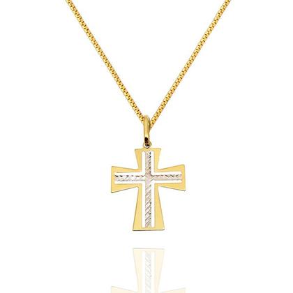 Imagem de Corrente Veneziana Com Pingente Cruz Crucifixo Em Ouro 18k