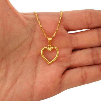 Imagem de Correntinha Feminina Coração Delicado Banhado a Ouro 18k + Garantia e Caixinha Porta Joia