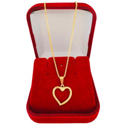 Imagem de Correntinha Feminina Coração Delicado Banhado a Ouro 18k + Garantia e Caixinha Porta Joia