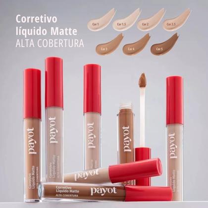 Imagem de Corretivo Líquido Matte Payot Alta Cobertura Natural Efeito Aveludado