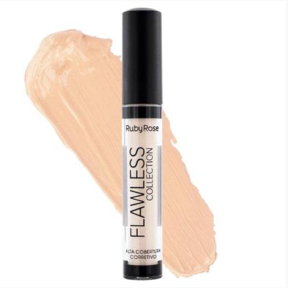 Imagem de Corretivo Líquido Ruby Rose Flawless Collection Alta Cobertura Cor Bege 3 4ml