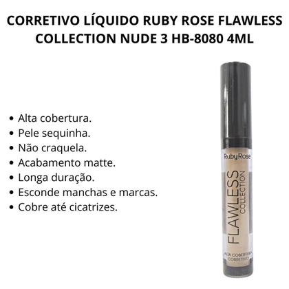 Imagem de Corretivo Líquido Ruby Rose Flawless Collection Nude 3 Hb-8080 4ml