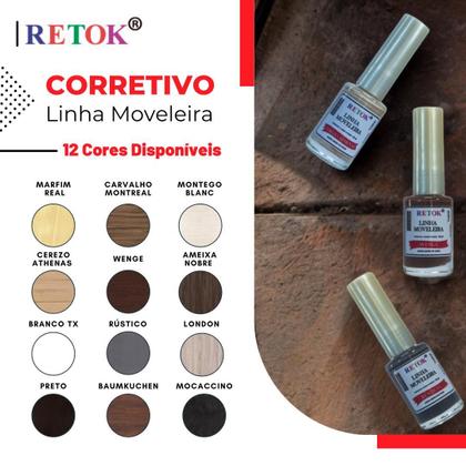 Imagem de Corretivo Pinta Risco e Imperfeições para Madeira e MDF Retok Carvalho Montreal