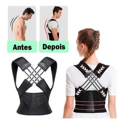 Imagem de Corretor Postura Colete Cervical Cinta Alinha Coluna Unissex